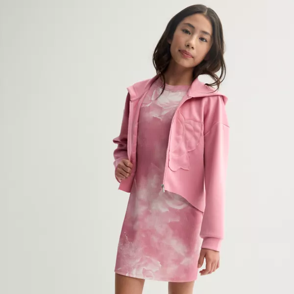 Комплект из толстовки с капюшоном и платья без рукавов с 3D-украшением для девочек 7-16 лет Adyson Parker, розовый
Комплект из толстовки с капюшоном и платья без рукавов с 3D-украшением для девочек 7-16 лет Adyson Parker, розовый