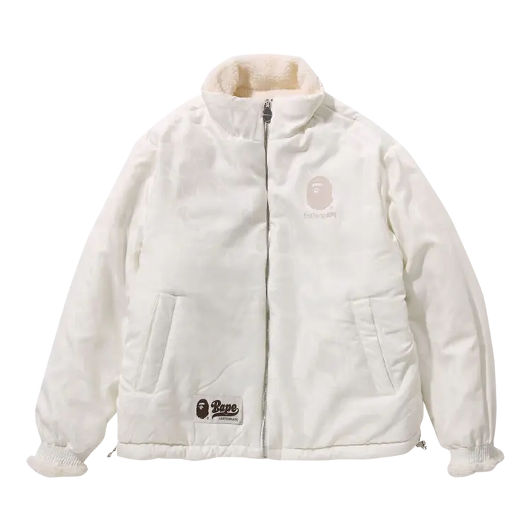 Куртка BAPE Tonal Solid Camo Sherpa Reversible 'Ivory', белый 
Куртка BAPE Tonal Solid Camo Sherpa Reversible 'Ivory', белый