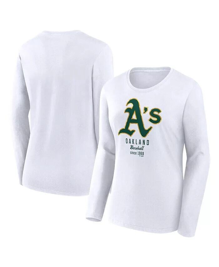 Женская белая легкая футболка приталенного кроя с длинными рукавами Oakland Athletics Fanatics, белый
Женская белая легкая футболка приталенного кроя с длинными рукавами Oakland Athletics Fanatics, белый