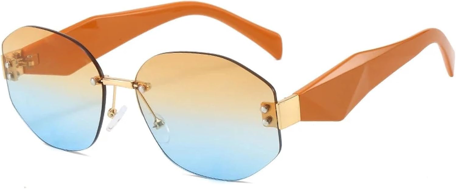 Винтажные солнцезащитные очки без оправы для женщин и мужчин. Модные тренды. Солнцезащитные очки для улицы, вождения, защита от УФ-излучения UV400 TKKTLLT, Orange Yellow Blue
Винтажные солнцезащитные очки без оправы для женщин и мужчин. Модные тренды. Солнцезащитные очки для улицы, вождения, защита от УФ-излучения UV400 TKKTLLT, Orange Yellow Blue