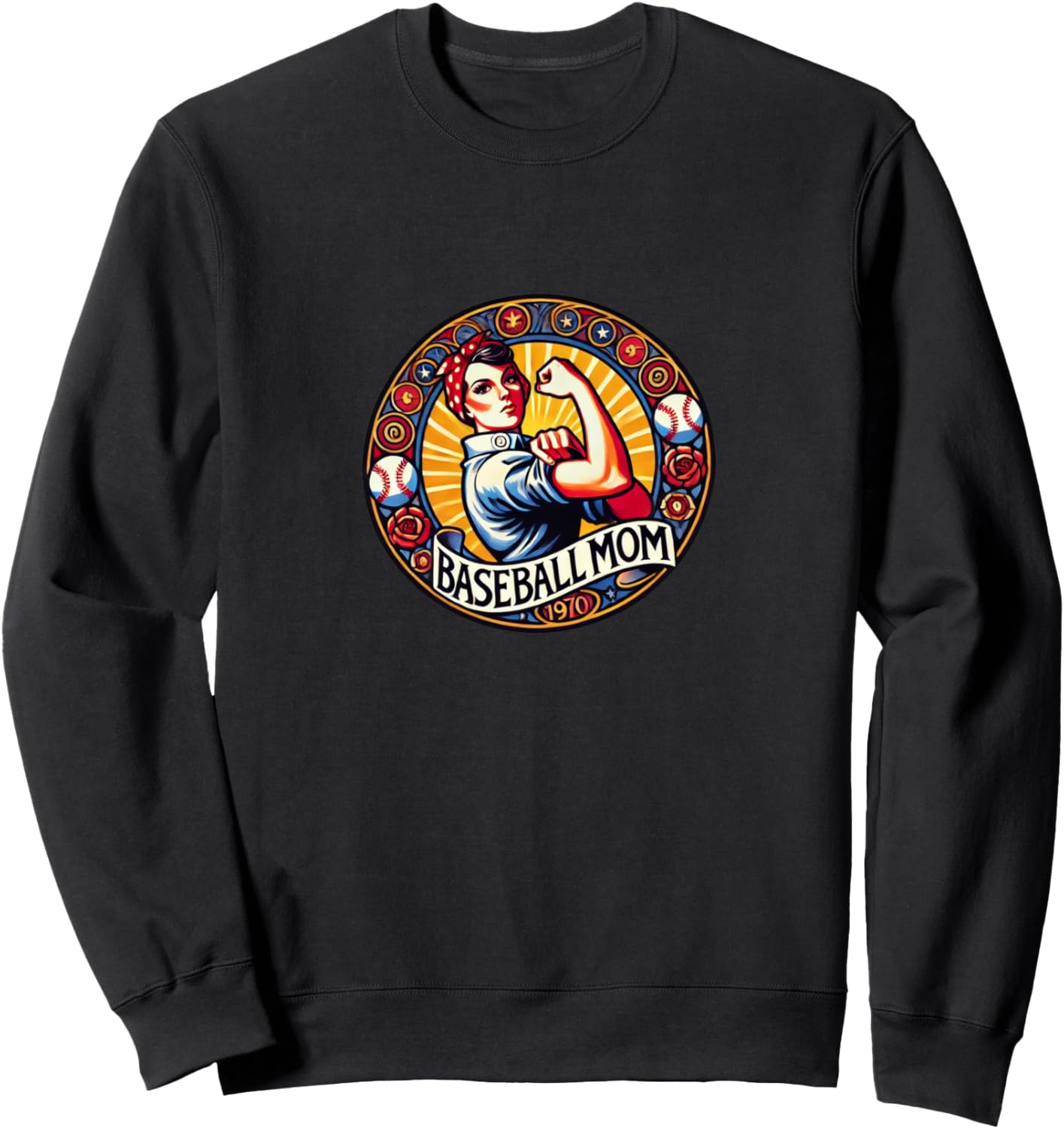 Толстовка с изображением Рози-клепальщицы, мамы бейсболиста Retro Baseball Love Snugg, черный
Толстовка с изображением Рози-клепальщицы, мамы бейсболиста Retro Baseball Love Snugg, черный