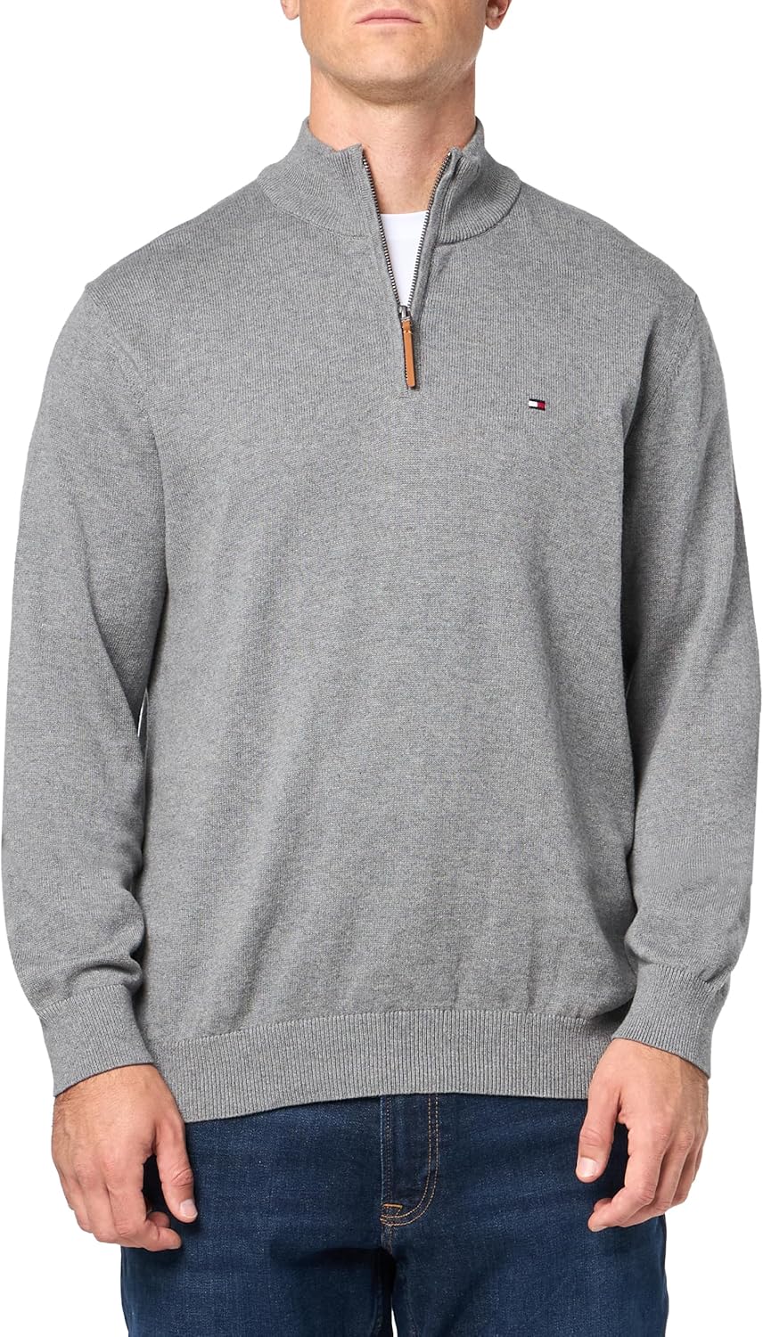Мужской хлопковый свитер Tommy Hilfiger с длинным рукавом и застежкой-молнией на четверть оборота, Charcoal Grey Heather
Мужской хлопковый свитер Tommy Hilfiger с длинным рукавом и застежкой-молнией на четверть оборота, Charcoal Grey Heather