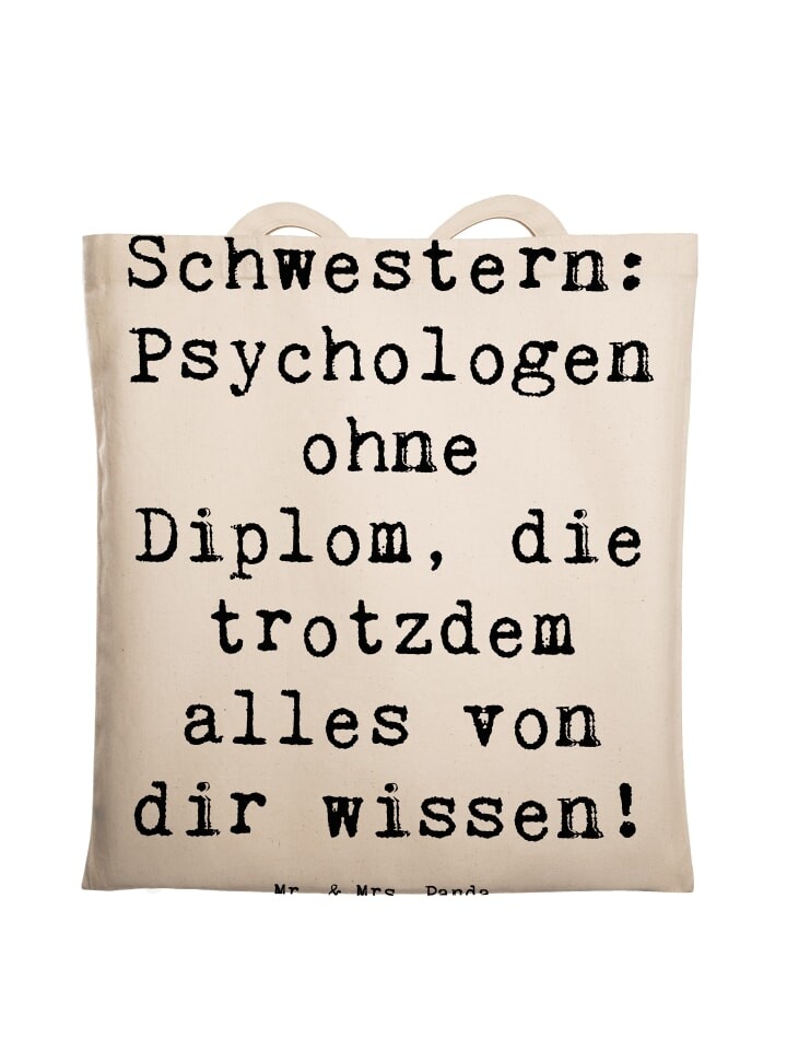 Сумка для переноски Mr & Mrs Panda Schwestern Psychologen, кремовый
Сумка для переноски Mr & Mrs Panda Schwestern Psychologen, кремовый