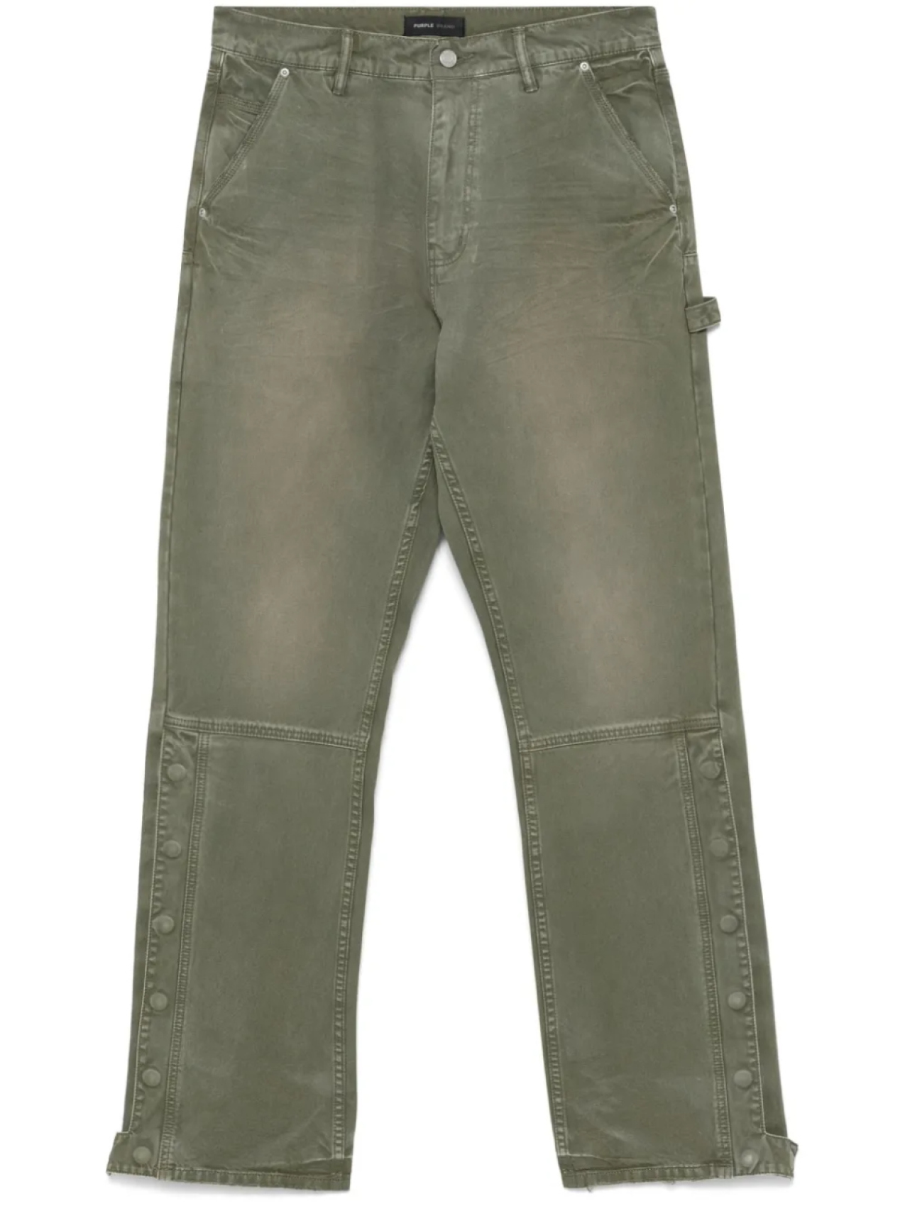 Плотницкие брюки на кнопках Purple Brand, зеленый 
Плотницкие брюки на кнопках Purple Brand, зеленый
