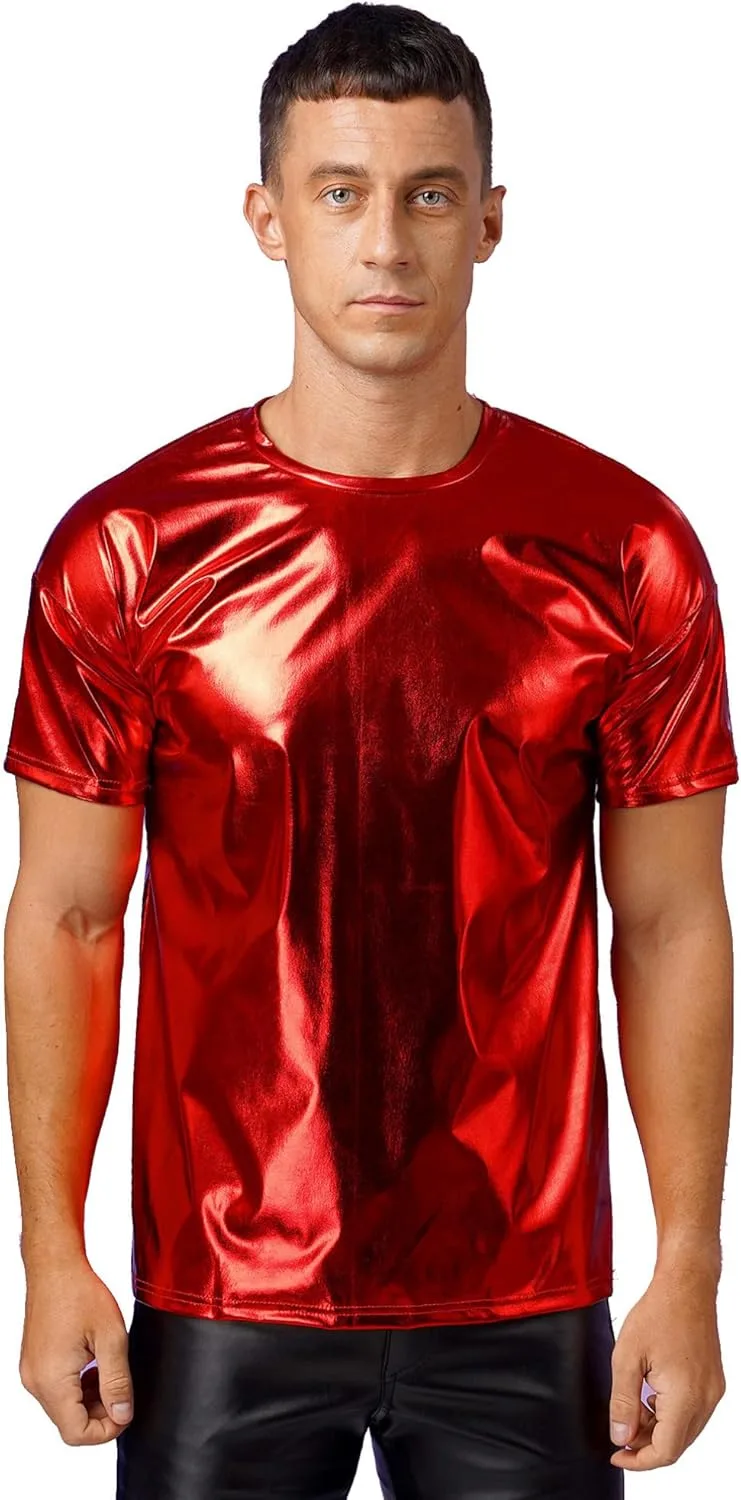 Мужская футболка iiniim с коротким рукавом, металлический блеск
Мужская футболка iiniim с коротким рукавом, металлический блеск