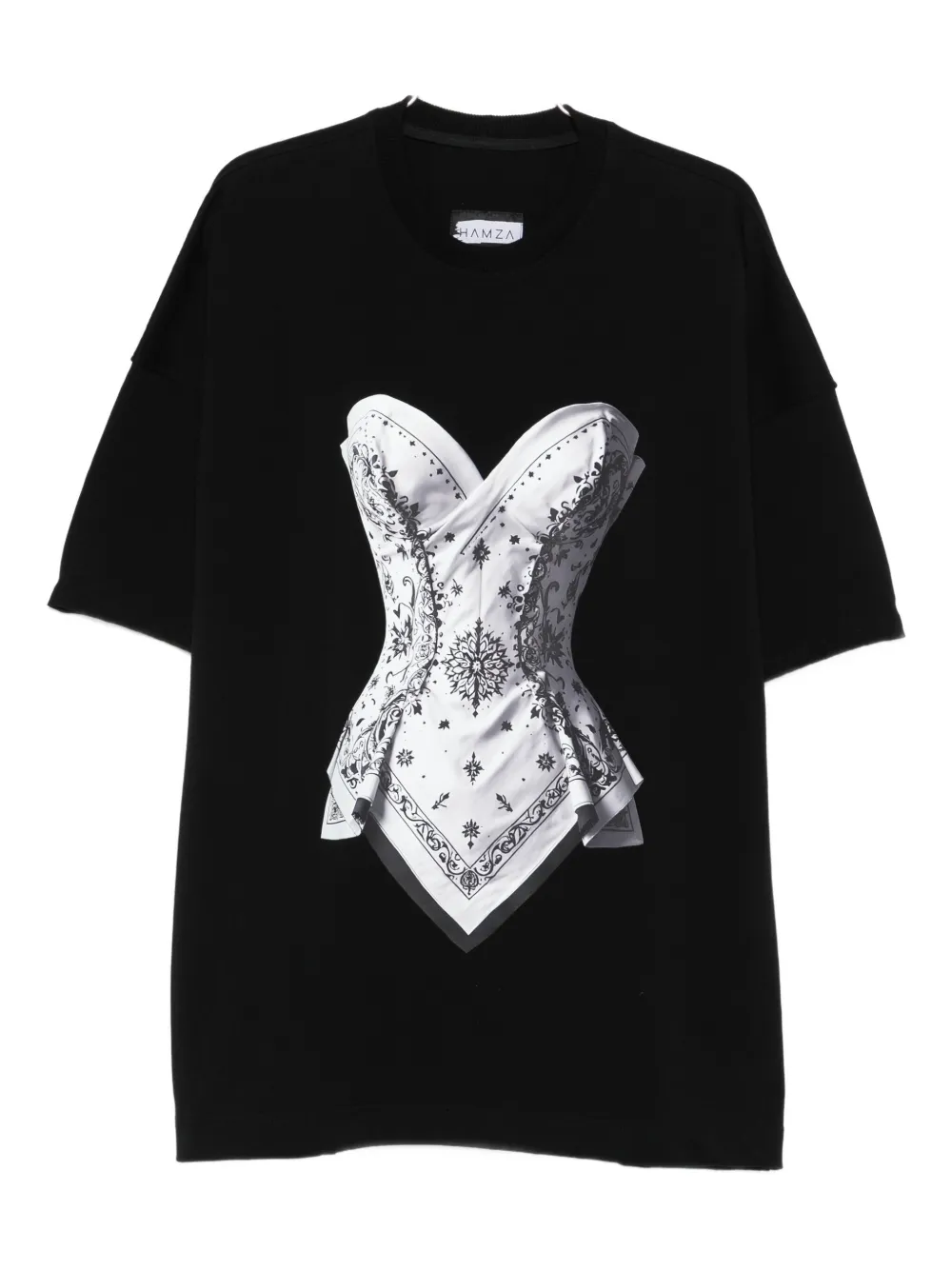 Футболка с принтом корсета HAMZA, черный
Футболка с принтом корсета HAMZA, черный