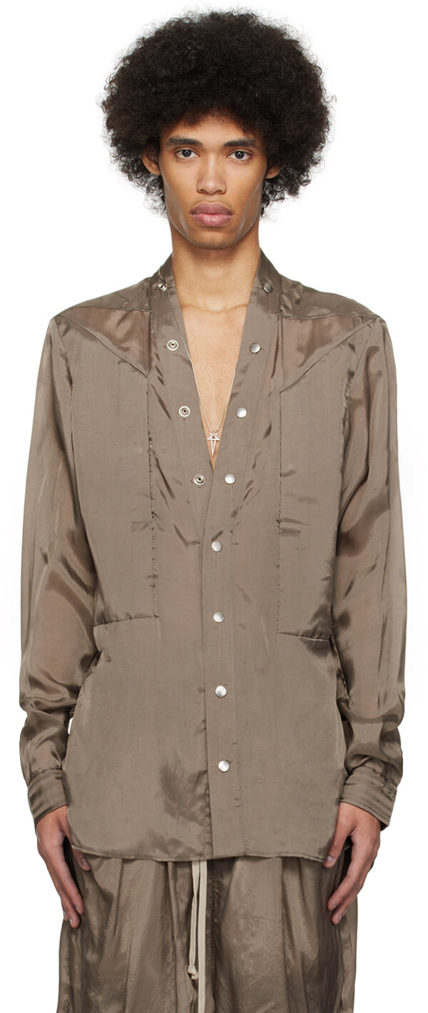 Серая рубашка Larry с туманным карманом Rick Owens
Серая рубашка Larry с туманным карманом Rick Owens