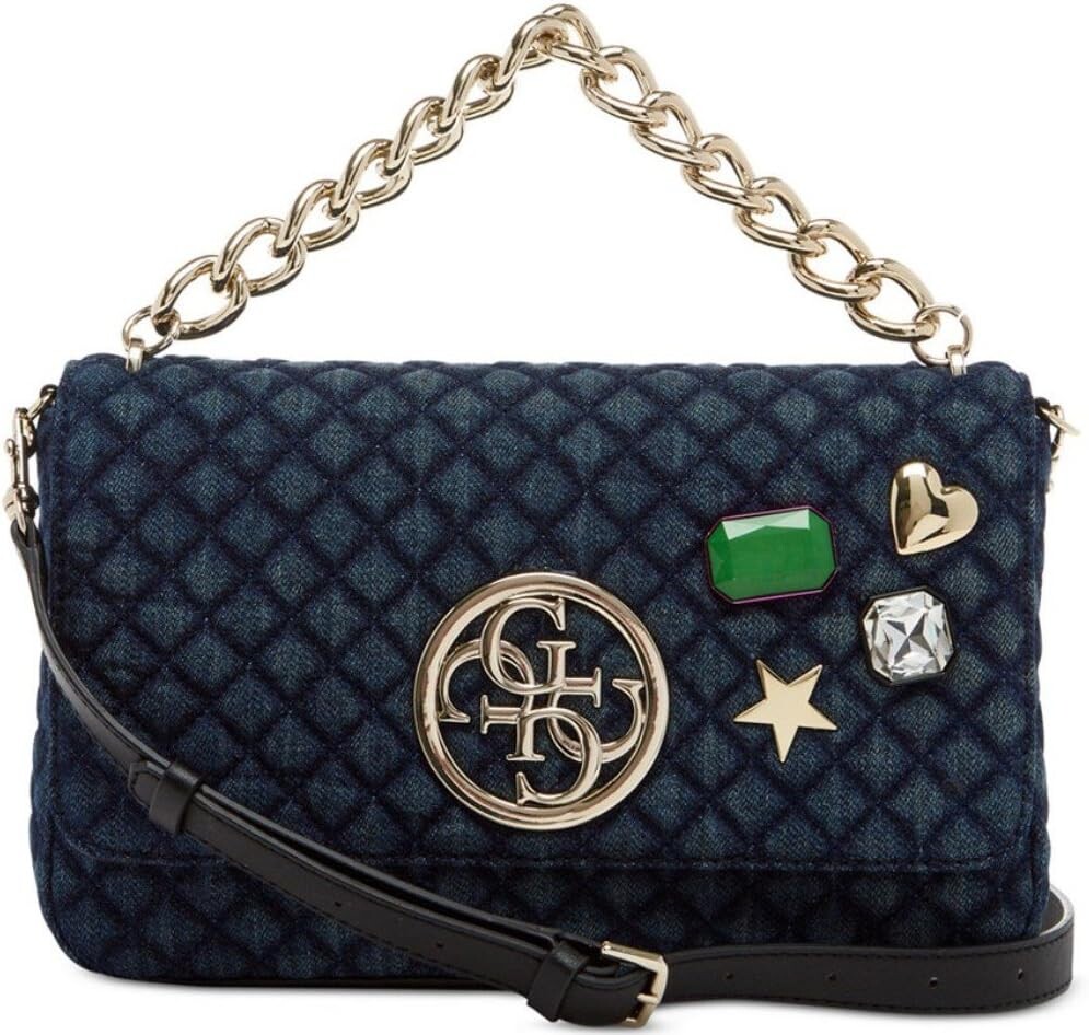Guess Женская джинсовая стеганая сумка через плечо с клапаном G Lux
Guess Женская джинсовая стеганая сумка через плечо с клапаном G Lux