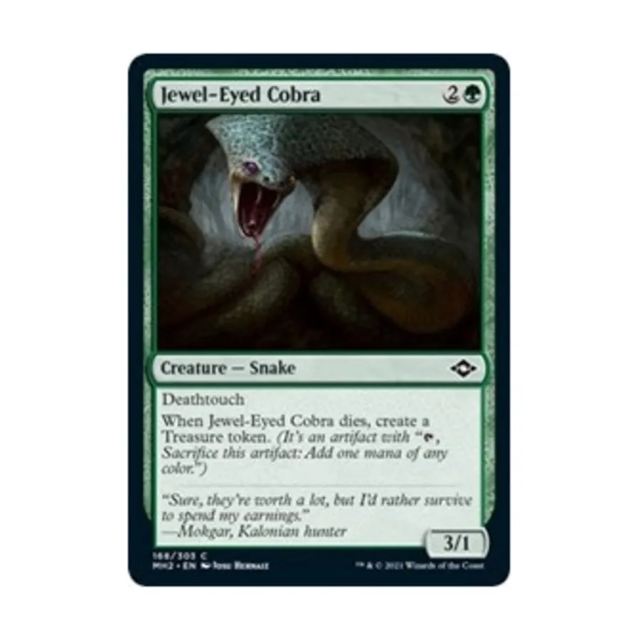 CCG Драгоценноглазая кобра (клавиша C), MTG - Modern Horizons 2
CCG Драгоценноглазая кобра (клавиша C), MTG - Modern Horizons 2