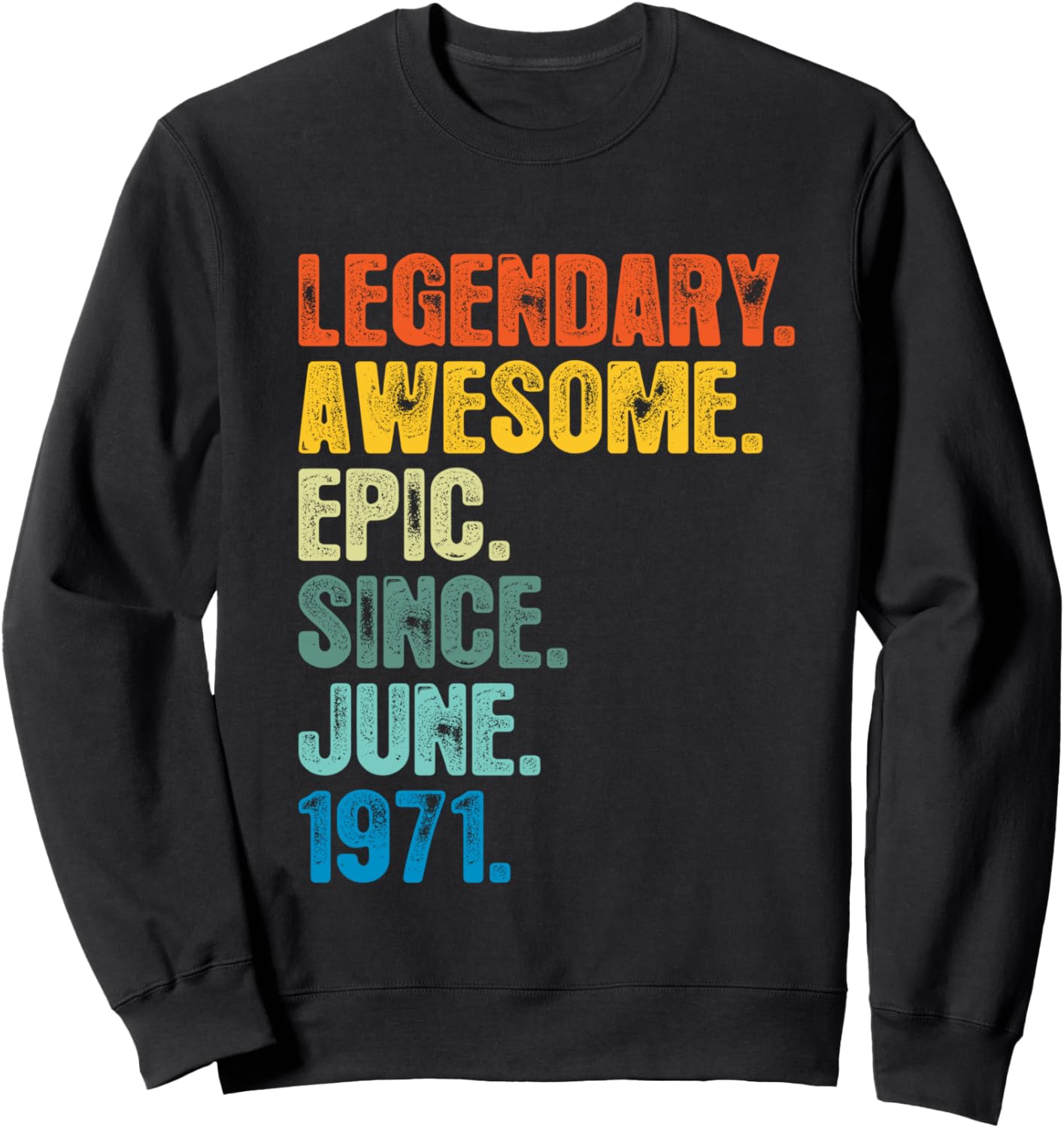 Ретро-толстовка Legendary T-Shirt Since June 1971 50th Sweatshirt, черная (black 19-3911tcx), размер S Retro Epic Shirt Store Since June 1971
Ретро-толстовка Legendary T-Shirt Since June 1971 50th Sweatshirt, черная (black 19-3911tcx), размер S Retro Epic Shirt Store Since June 1971