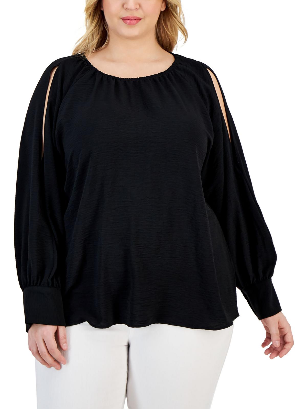 Женская фактурная блузка из полиэстера размера плюс Calvin Klein, черный
Женская фактурная блузка из полиэстера размера плюс Calvin Klein, черный