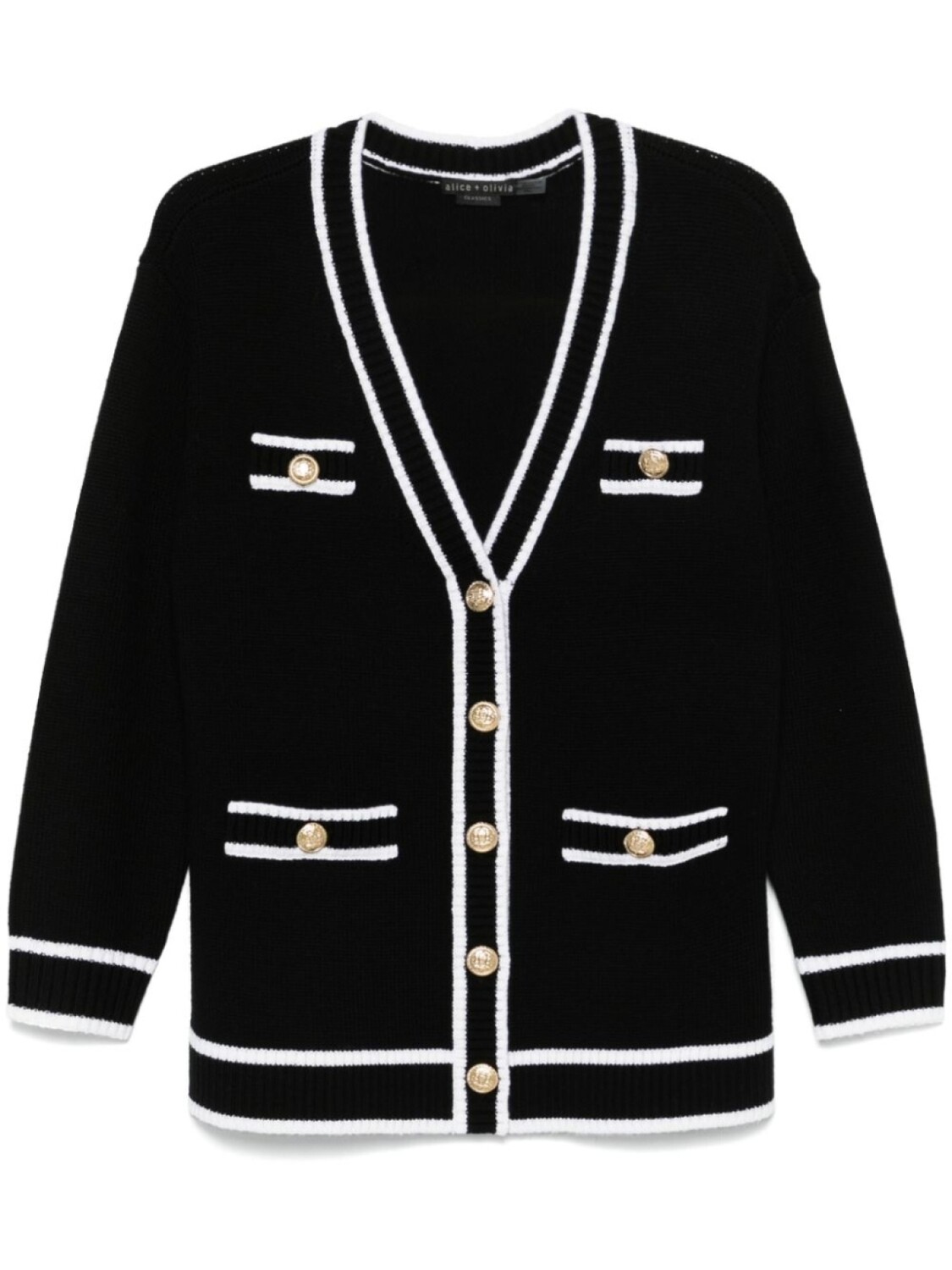 Alice + olivia кардиган с отделкой в полоску, черный
Alice + olivia кардиган с отделкой в полоску, черный