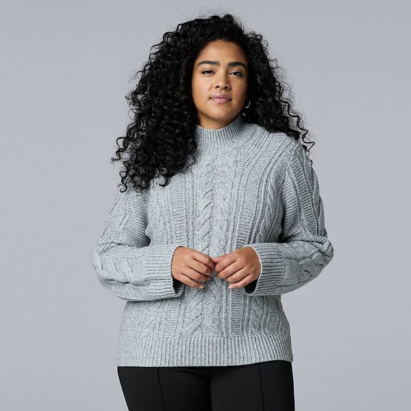 Свитер с косичками и воротником-стойкой Plus size Simply Vera Vera Wang, Dark Gray Fox Heather
Свитер с косичками и воротником-стойкой Plus size Simply Vera Vera Wang, Dark Gray Fox Heather