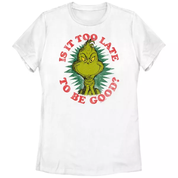 Футболка с графическим принтом «Доктор Сьюз» для подростков: «Слишком поздно быть хорошим» Grinch, белый
Футболка с графическим принтом «Доктор Сьюз» для подростков: «Слишком поздно быть хорошим» Grinch, белый