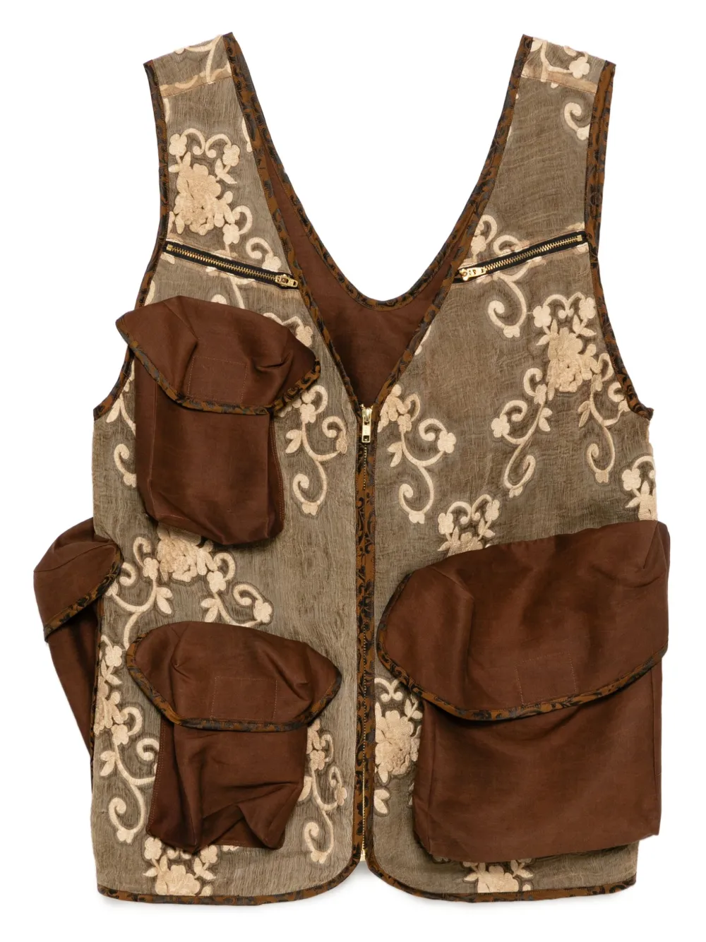 Жилет с цветочным принтом COMMUNS, коричневый
Жилет с цветочным принтом COMMUNS, коричневый