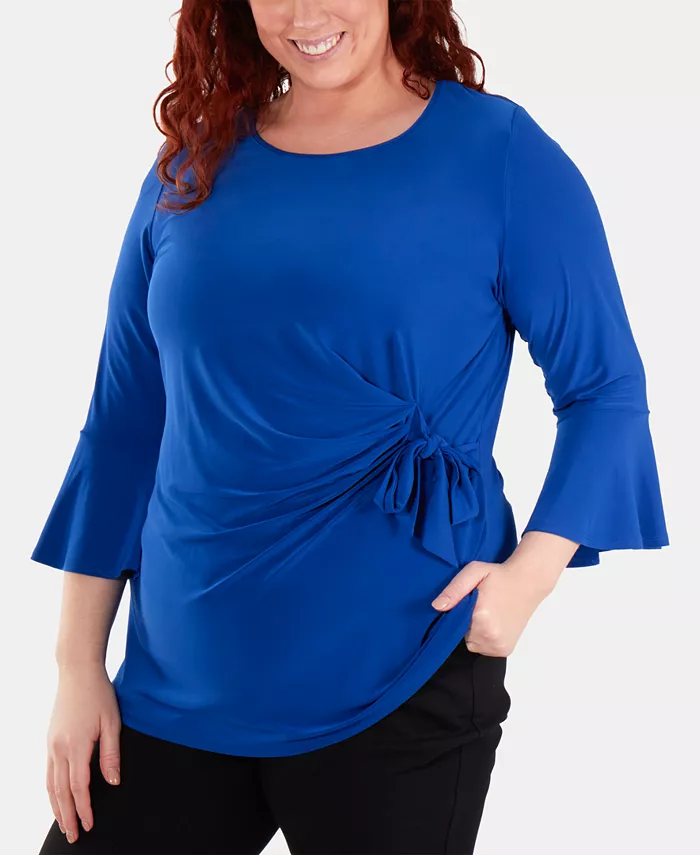 Топ с расклешенными рукавами и завязками сбоку Plus Size NY Collection, синий
Топ с расклешенными рукавами и завязками сбоку Plus Size NY Collection, синий