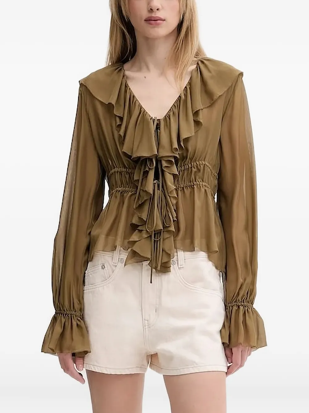 Топ с оборками и завязками Miss Sixty, зеленый
Топ с оборками и завязками Miss Sixty, зеленый