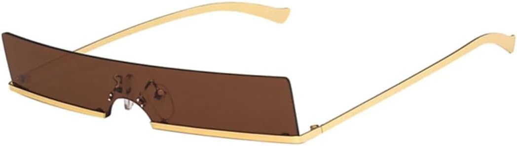 Женские солнцезащитные очки без оправы, винтажные солнцезащитные очки, мужские и женские роскошные металлические ретро-панк солнцезащитные очки с защитой от УФ-излучения UV400 VVTWSSW, Gold Brown
Женские солнцезащитные очки без оправы, винтажные солнцезащитные очки, мужские и женские роскошные металлические ретро-панк солнцезащитные очки с защитой от УФ-излучения UV400 VVTWSSW, Gold Brown