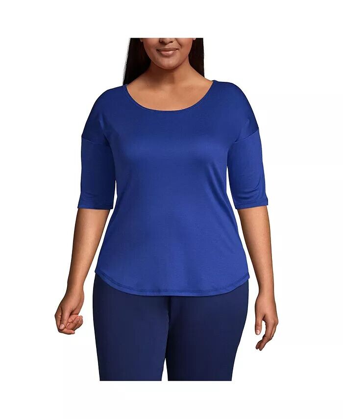 Плюс размер Supima Микро модальный топ с балетным вырезом и изогнутым подолом с рукавами до локтя Lands' End, синий
Плюс размер Supima Микро модальный топ с балетным вырезом и изогнутым подолом с рукавами до локтя Lands' End, синий