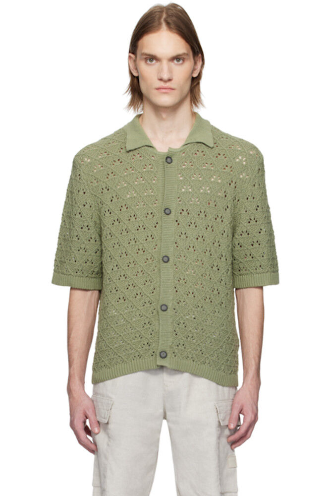 Зеленое трикотажное хлопковое поло Hugo
Зеленое трикотажное хлопковое поло Hugo