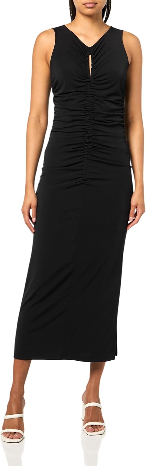 BOSS Женское платье без рукавов из джерси с защипами, Black Carbon
BOSS Женское платье без рукавов из джерси с защипами, Black Carbon