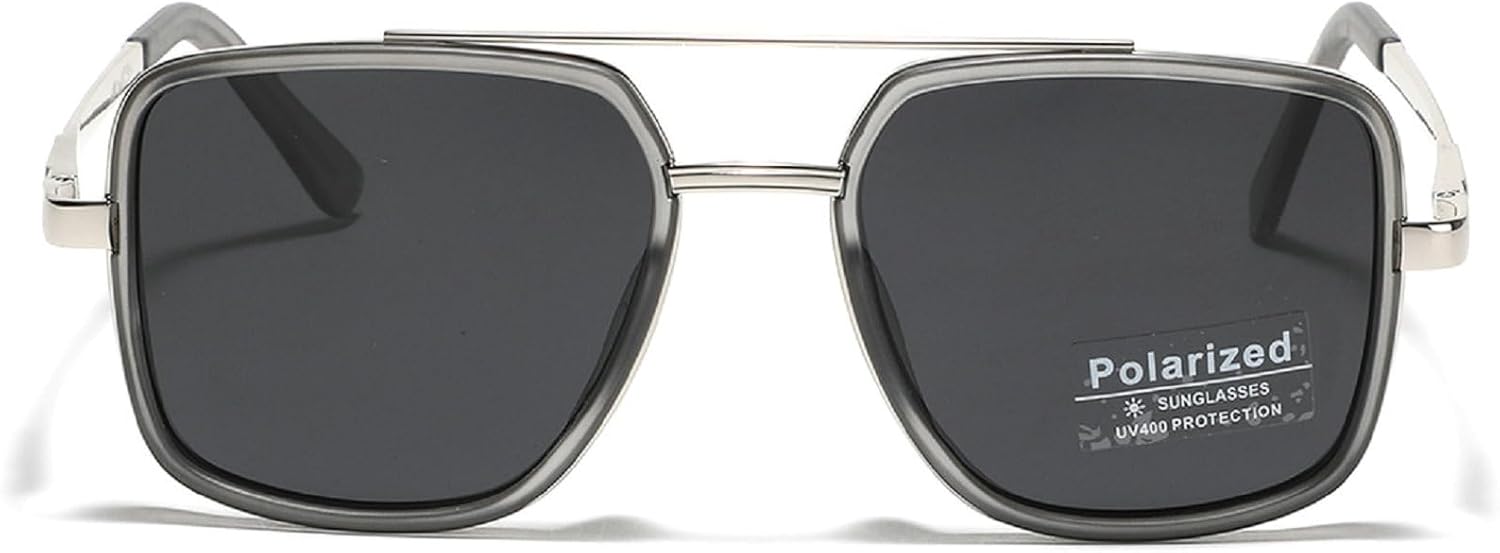 Поляризованные солнцезащитные очки TR90 для женщин, винтажные квадратные солнцезащитные очки с двойной перемычкой, металлические очки-пилот, защита от УФ-излучения UV400 mincl, C6
Поляризованные солнцезащитные очки TR90 для женщин, винтажные квадратные солнцезащитные очки с двойной перемычкой, металлические очки-пилот, защита от УФ-излучения UV400 mincl, C6