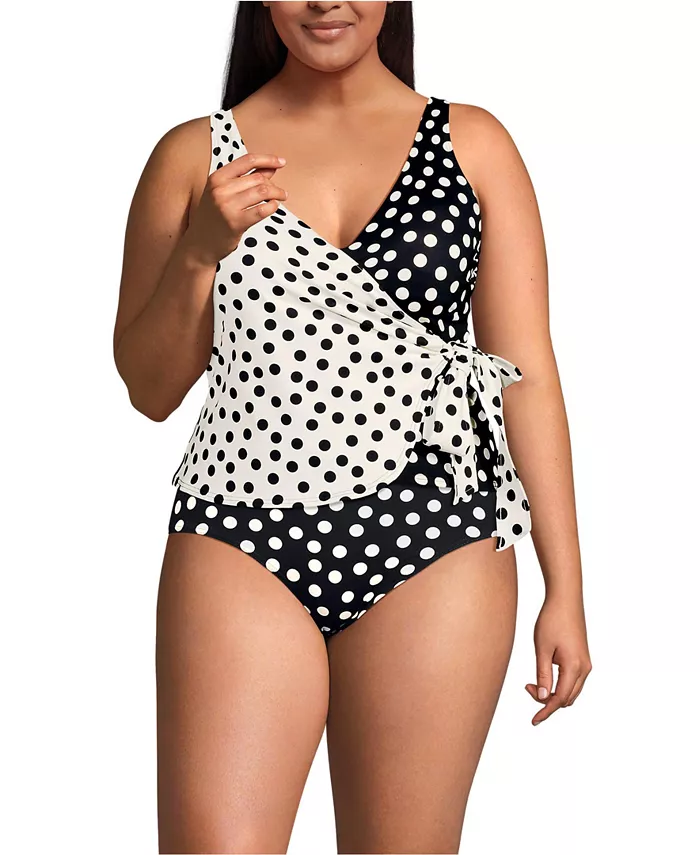 Плюс сайз топ-танкини с завязками по бокам Lands' End, черный
Плюс сайз топ-танкини с завязками по бокам Lands' End, черный