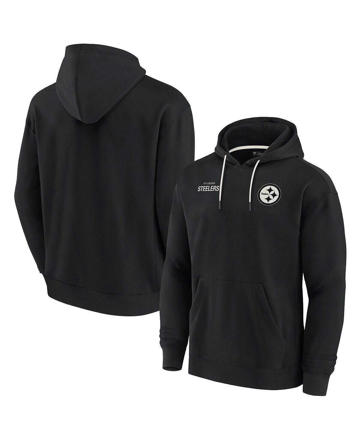 Мужской и женский черный супермягкий флисовый пуловер с капюшоном Pittsburgh Steelers Fanatics Signature
Мужской и женский черный супермягкий флисовый пуловер с капюшоном Pittsburgh Steelers Fanatics Signature