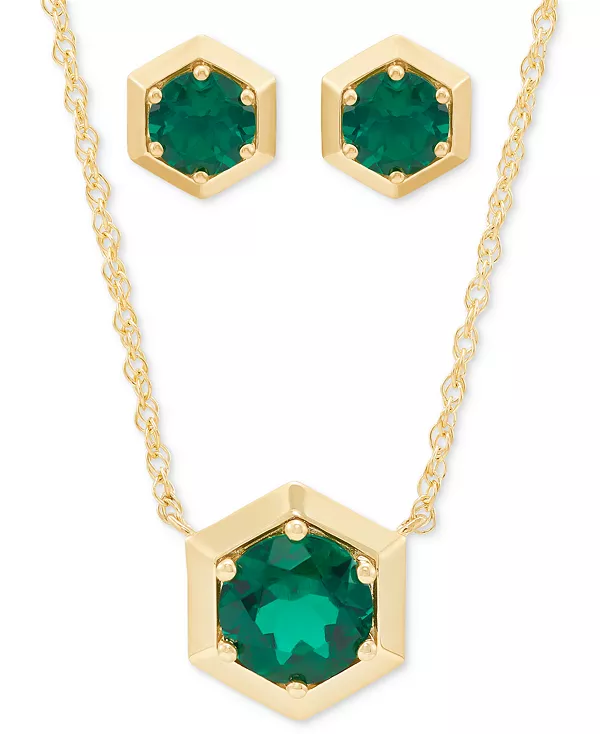 Комплект из двух предметов: ожерелье с подвеской изумруда-солитера, выращенного в лаборатории, и соответствующие серьги-гвоздики (2-3/4 карата) из стерлингового серебра с позолотой 14 карат Macy'S, emerald
Комплект из двух предметов: ожерелье с подвеской изумруда-солитера, выращенного в лаборатории, и соответствующие серьги-гвоздики (2-3/4 карата) из стерлингового серебра с позолотой 14 карат Macy'S, emerald