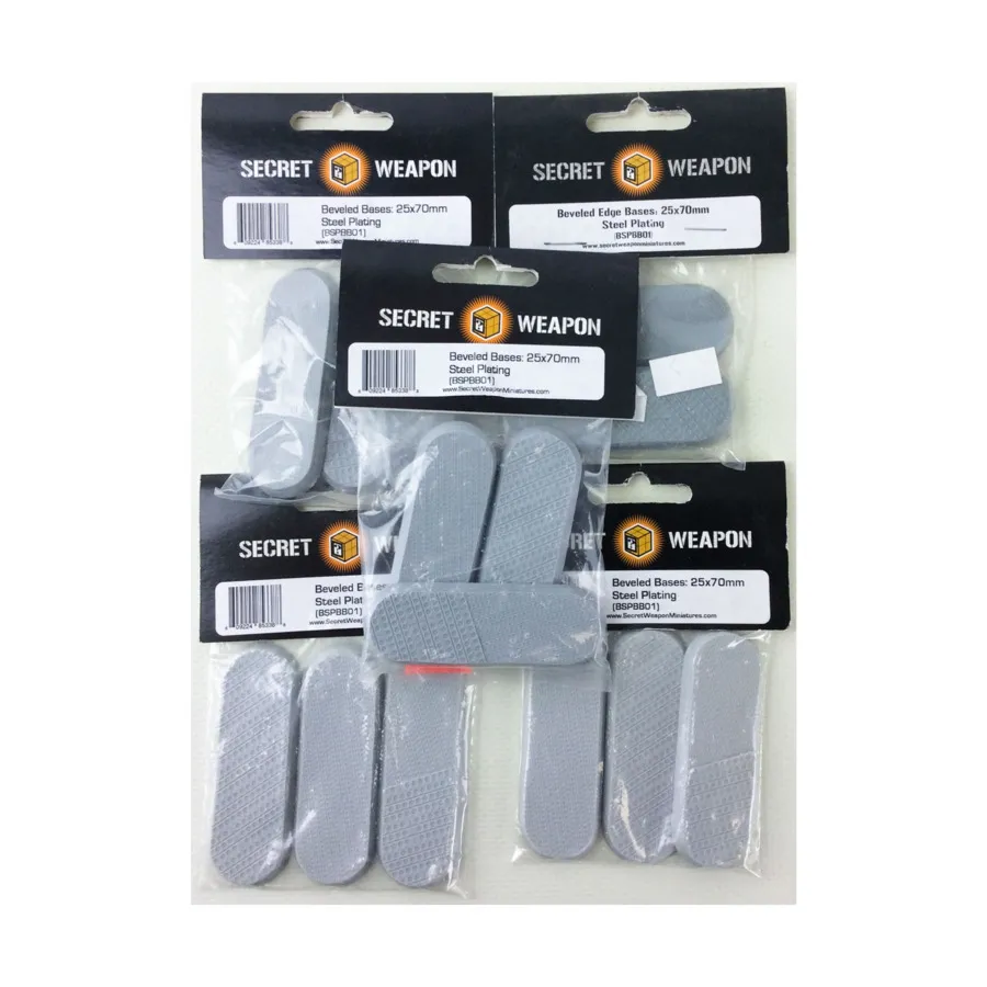 Скошенное основание 25x70 – стальное покрытие (5 шт.), Miniature Bases - Steel Plating
Скошенное основание 25x70 – стальное покрытие (5 шт.), Miniature Bases - Steel Plating