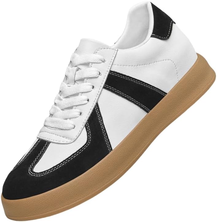 Мужские винтажные белые кроссовки - повседневные шнурованные обувь с округлым носком и прочной резиновой подошвой, стелька приподнята на 3,15 см для комфорта в любое время года, Классическая ретро-обувь Clolinde
Мужские винтажные белые кроссовки - повседневные шнурованные обувь с округлым носком и прочной резиновой подошвой, стелька приподнята на 3,15 см для комфорта в любое время года, Классическая ретро-обувь Clolinde