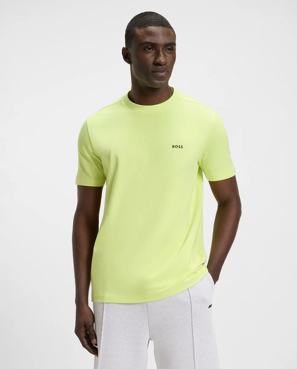 Футболка прямого кроя из эластичного хлопка с контрастным логотипом Boss, зеленый
Футболка прямого кроя из эластичного хлопка с контрастным логотипом Boss, зеленый