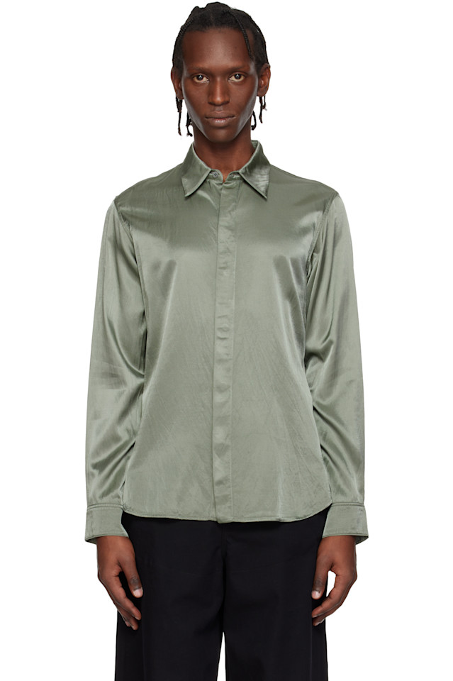Dries Van Noten Зеленая атласная рубашка
Dries Van Noten Зеленая атласная рубашка