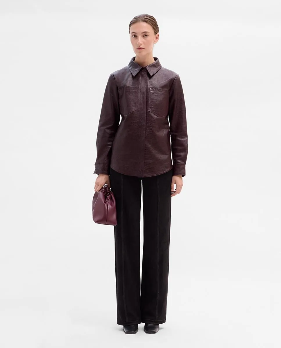 Женская рубашка из кожи напа цвета кокос Simorra
Женская рубашка из кожи напа цвета кокос Simorra