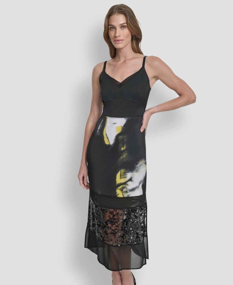 Женское миди-платье с V-образным вырезом и декоративными вставками DKNY, Marbled Citronella
Женское миди-платье с V-образным вырезом и декоративными вставками DKNY, Marbled Citronella