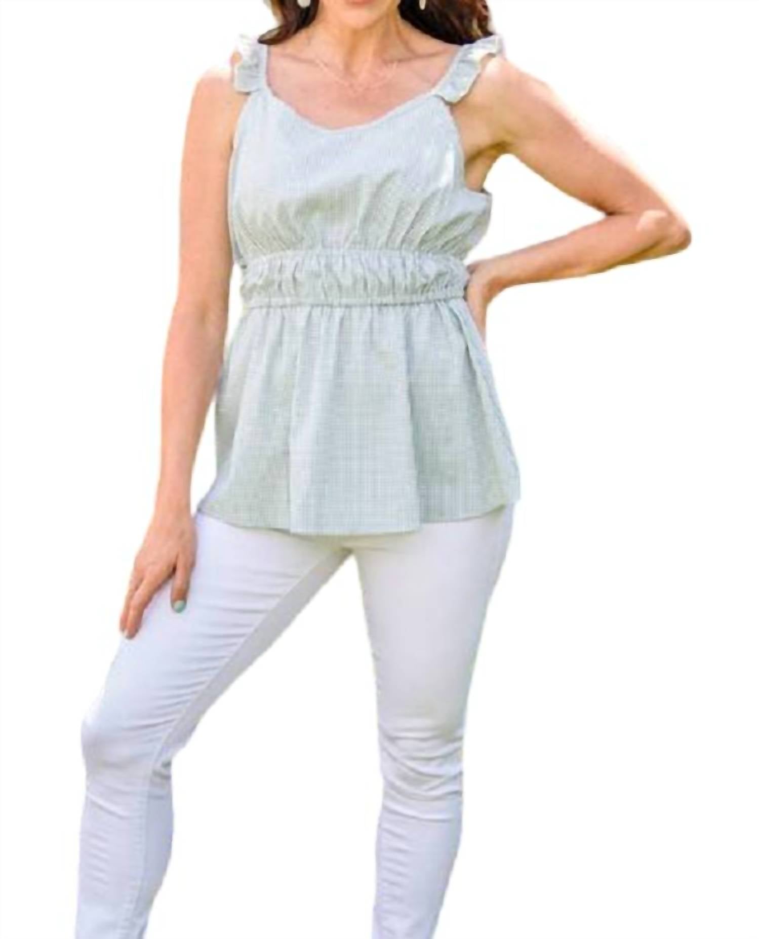 Топ для пикника на заднем дворе с принтом в виде зеленой/белой клетки 143 STORY
Топ для пикника на заднем дворе с принтом в виде зеленой/белой клетки 143 STORY