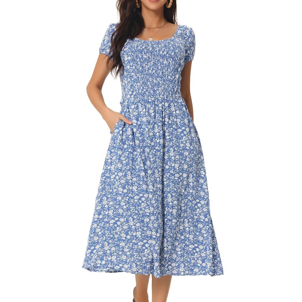 Женское повседневное платье с цветочным принтом и карманами с круглым вырезом и рукавами-крылышками в стиле бохо, струящиеся миди-солнце платья Seta T, синий
Женское повседневное платье с цветочным принтом и карманами с круглым вырезом и рукавами-крылышками в стиле бохо, струящиеся миди-солнце платья Seta T, синий