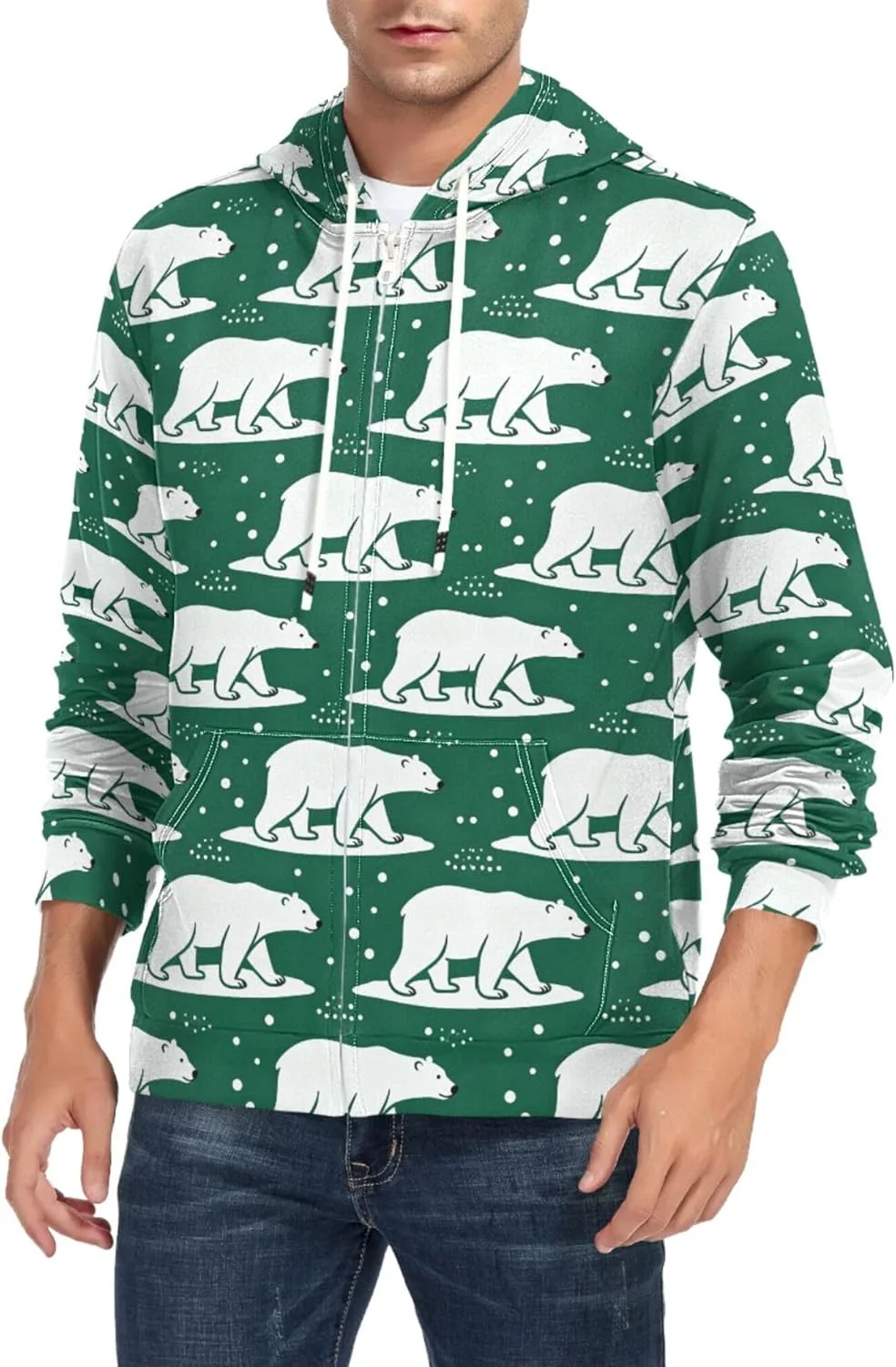 Мужская толстовка с полной молнией Polar Bears Ice Green с длинным рукавом и карманом CUPADA
Мужская толстовка с полной молнией Polar Bears Ice Green с длинным рукавом и карманом CUPADA