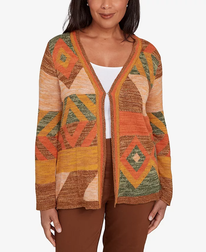 Маленький кардиган с длинными рукавами в стиле пэчворк от Mount Laurel Alfred Dunner, коричневый
Маленький кардиган с длинными рукавами в стиле пэчворк от Mount Laurel Alfred Dunner, коричневый