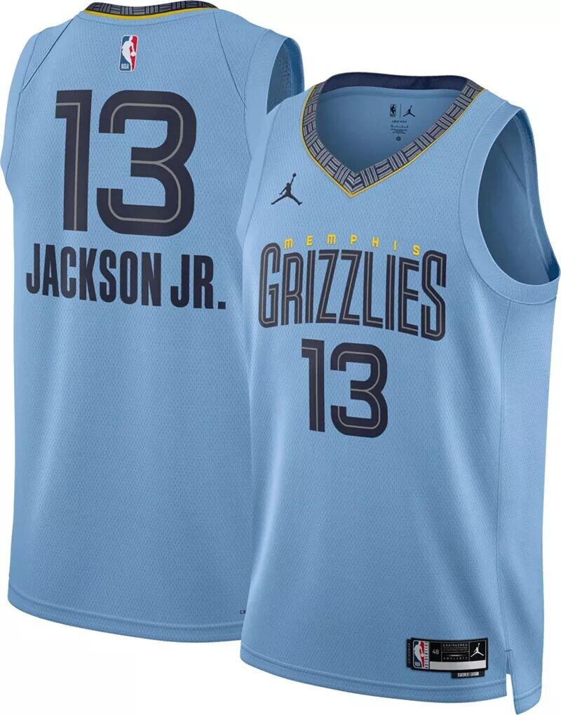 Мужская синяя майка Jordan Memphis Grizzlies Jaren Jackson Jr. #13 Dri-FIT Swingman
Мужская синяя майка Jordan Memphis Grizzlies Jaren Jackson Jr. #13 Dri-FIT Swingman