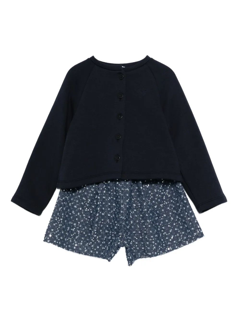 Комплект из топа и шортов с пайетками Il Gufo, синий
Комплект из топа и шортов с пайетками Il Gufo, синий