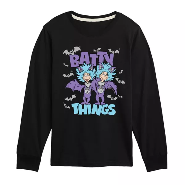 Мальчики 8-20 лет Доктор Сьюз "Кот в шляпе" Безумные штучки футболка с длинным рукавом и принтом Licensed Character, черный
Мальчики 8-20 лет Доктор Сьюз "Кот в шляпе" Безумные штучки футболка с длинным рукавом и принтом Licensed Character, черный