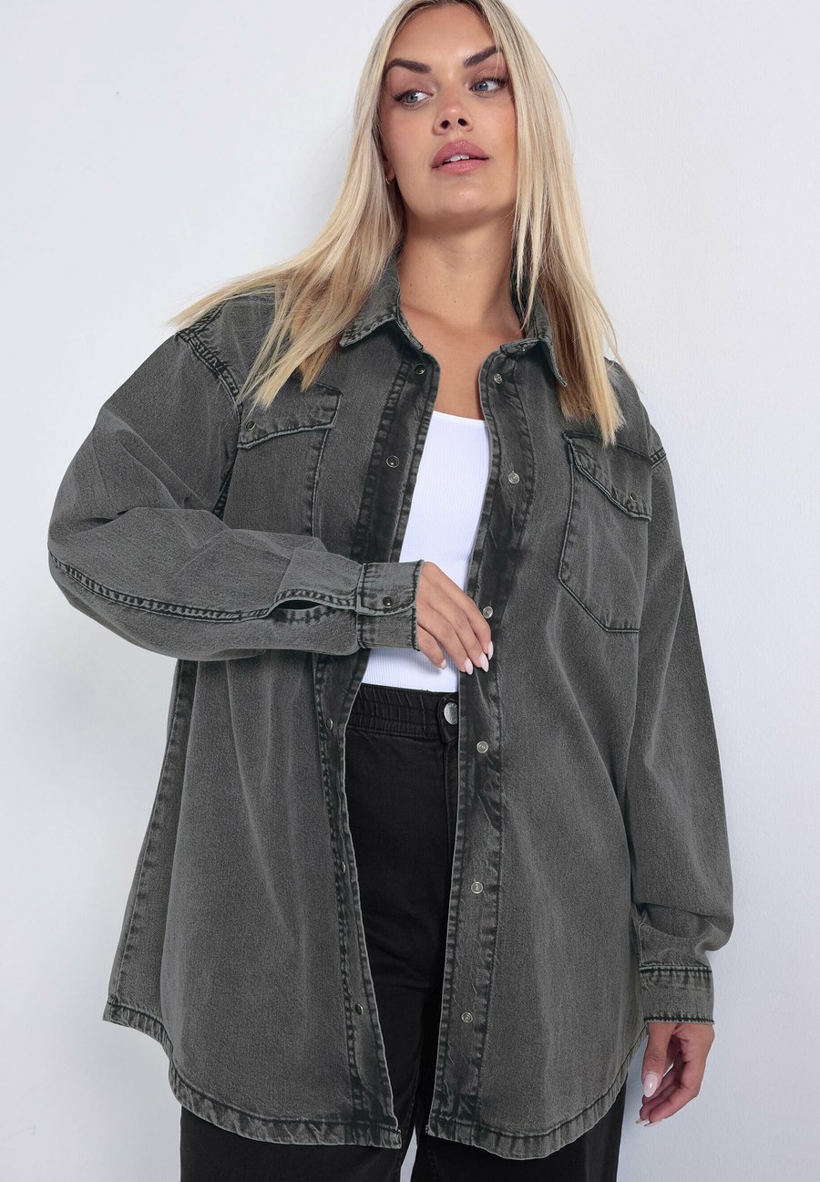 Блуза Yours Clothing Button-down blouse, Black/Anthracite
Блуза Yours Clothing Button-down blouse, Black/Anthracite