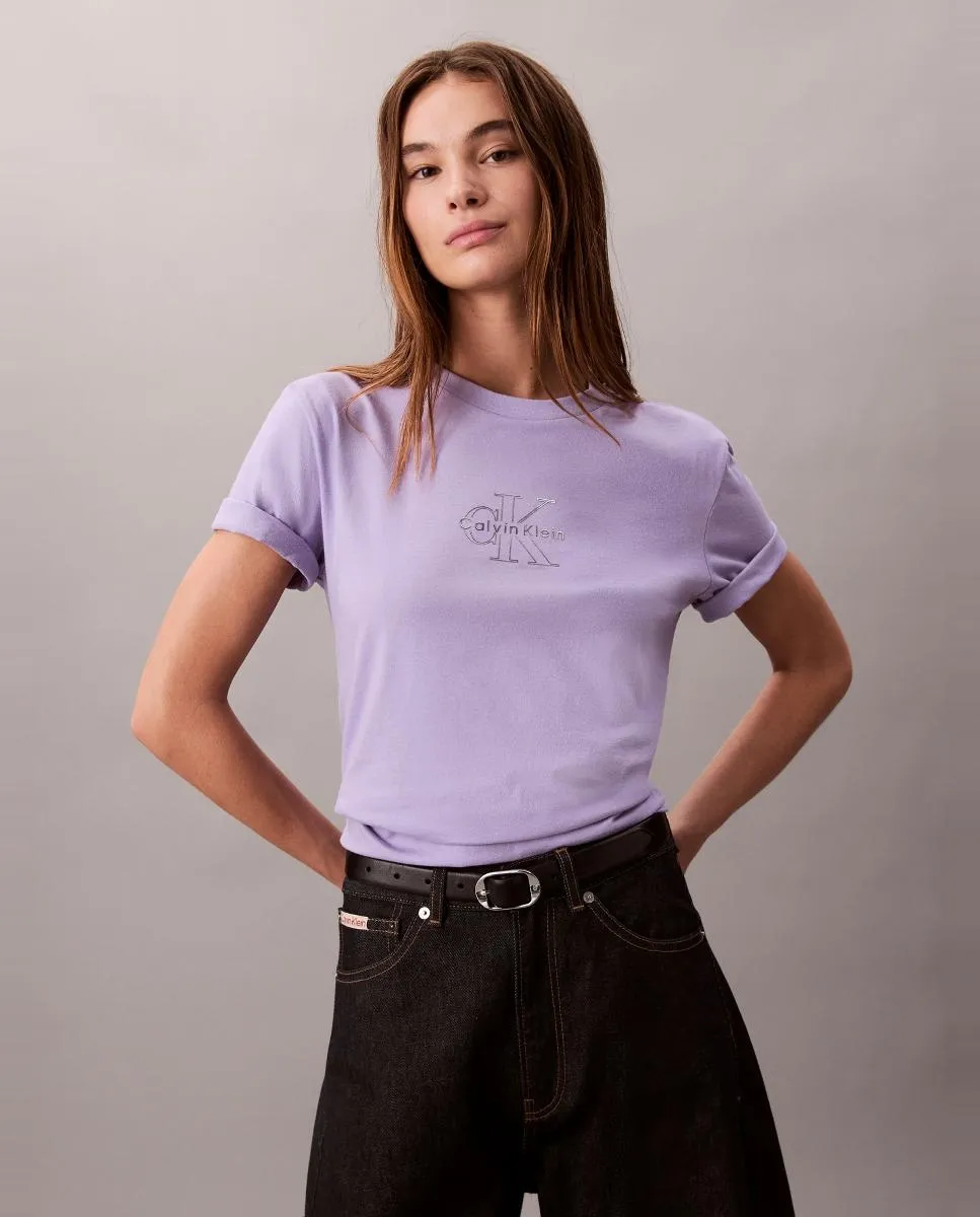 Женская футболка с металлизированным логотипом Calvin Klein Jeans, сиреневый
Женская футболка с металлизированным логотипом Calvin Klein Jeans, сиреневый