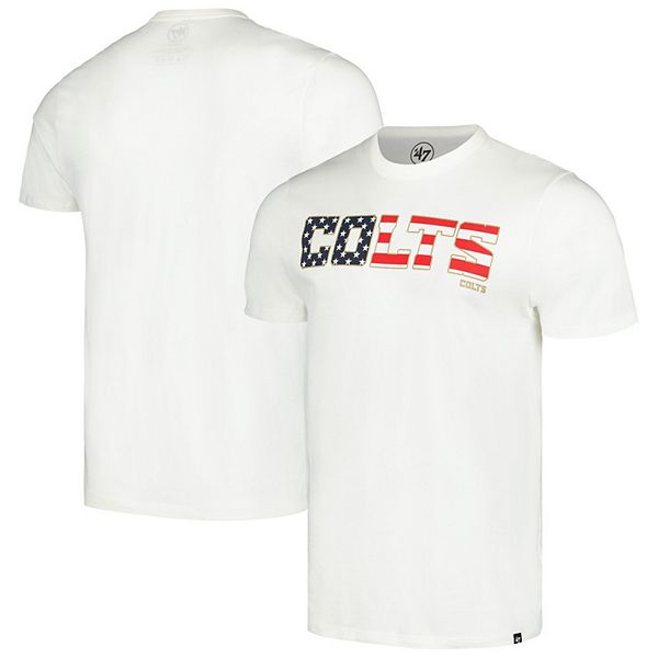 Мужская футболка '47 white Indianapolis Colts flag script Franklin 47 Brand
Мужская футболка '47 white Indianapolis Colts flag script Franklin 47 Brand