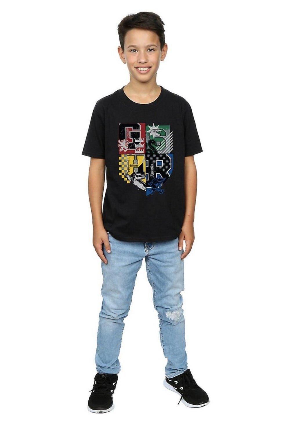 Хлопковая футболка с домиками Хогвартса Harry Potter, черный
Хлопковая футболка с домиками Хогвартса Harry Potter, черный