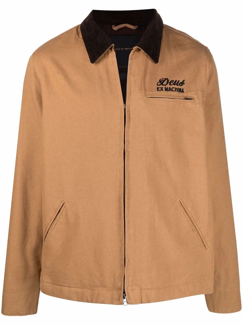 Ветровка на молнии с вышитым логотипом Deus Ex Machina, коричневый
Ветровка на молнии с вышитым логотипом Deus Ex Machina, коричневый