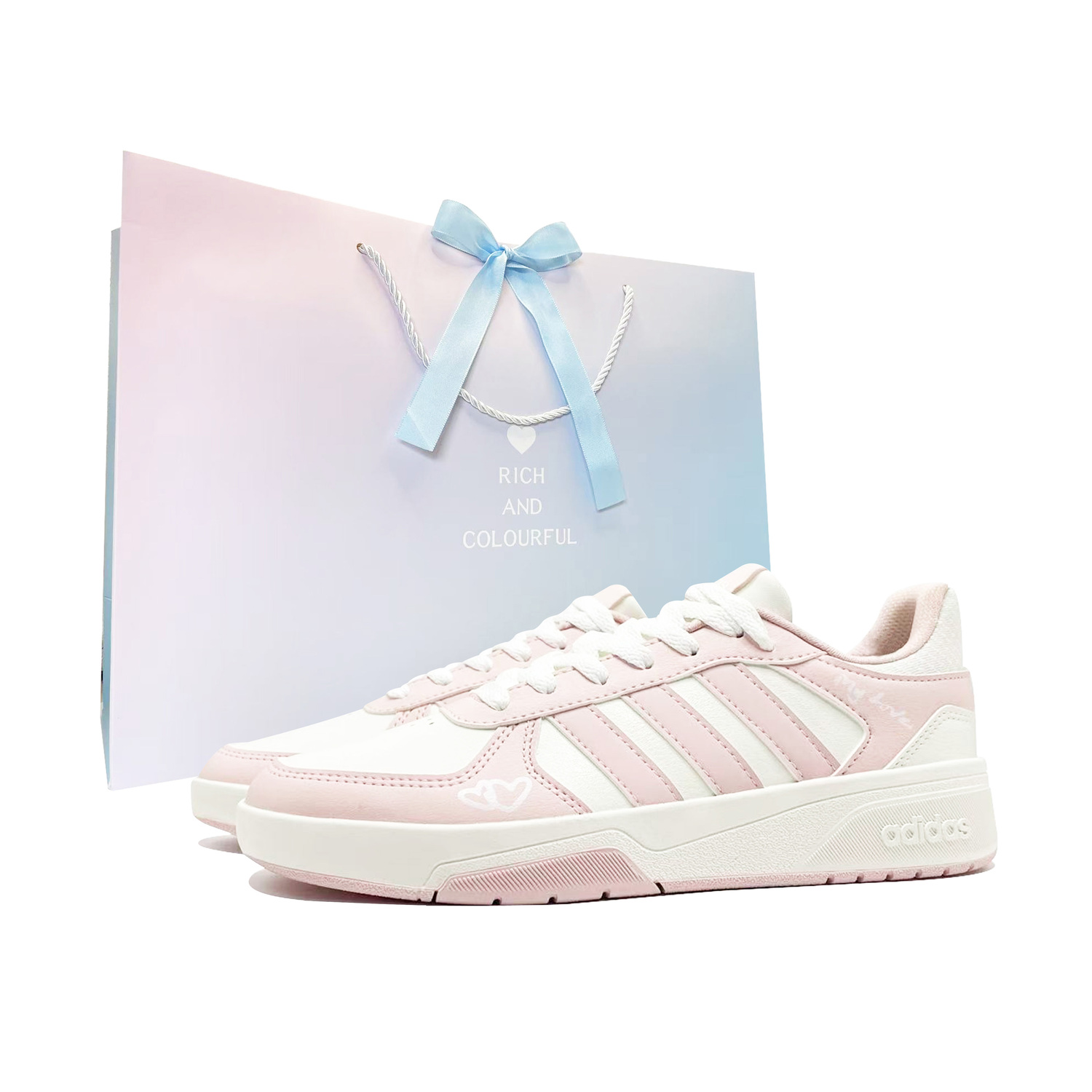 Adidas Courtbeat Beloved Notebook Wrapping, износостойкие и нескользящие низкие кроссовки для скейтбординга унисекс Pink White
Adidas Courtbeat Beloved Notebook Wrapping, износостойкие и нескользящие низкие кроссовки для скейтбординга унисекс Pink White