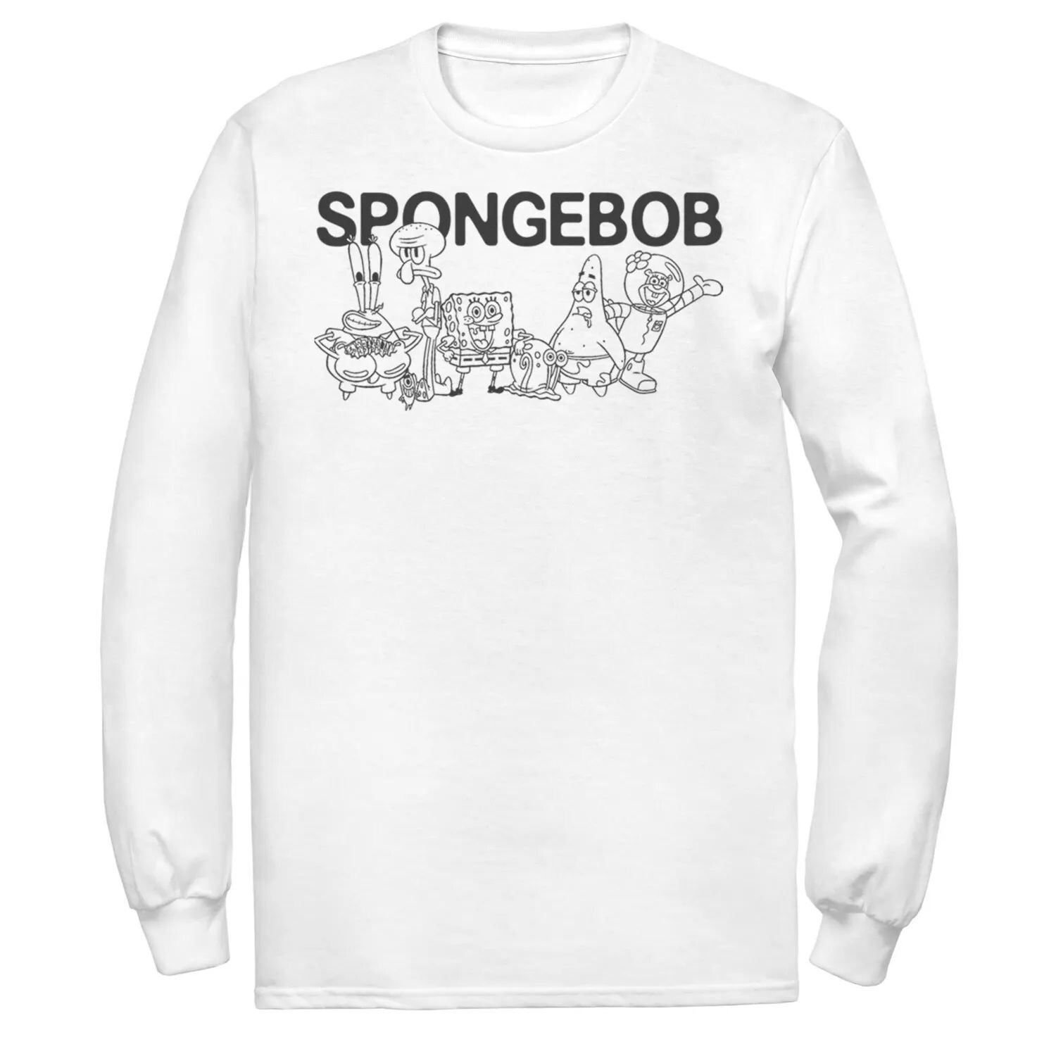 Мужская футболка с контурами Губки Боба Group Shot Licensed Character 
Мужская футболка с контурами Губки Боба Group Shot Licensed Character