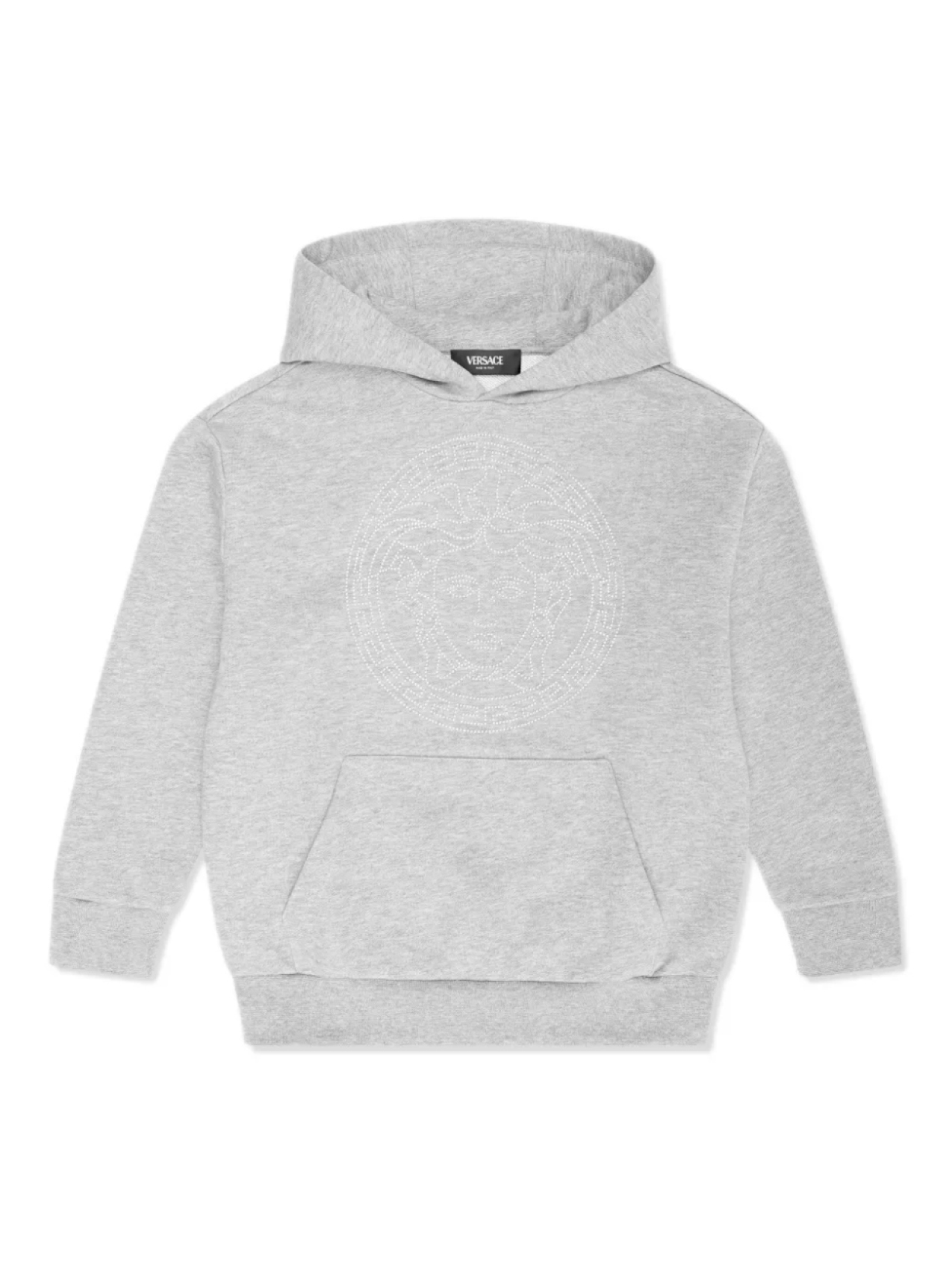 Толстовка с капюшоном Versace Kids с изображением головы Медузы, серый 
Толстовка с капюшоном Versace Kids с изображением головы Медузы, серый